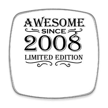 2008 - Jahrgang 2008 - Fantastisch seit 2008 - Viereckiger Kühlschrankmagnet - Weiß - Vorne