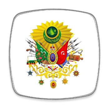 Empire ottoman - Osmanli Armasi - Tura Turk - Magnet carré - blanc - Devant