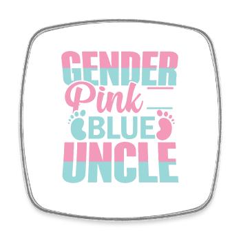 keeper of the gender pink and blue uncle loves you - Viereckiger Kühlschrankmagnet - Weiß - Vorne