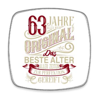 63. Geburtstag Vintage Retro - Viereckiger Kühlschrankmagnet - Weiß - Vorne