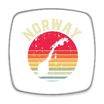 Norwegen - Viereckiger Kühlschrankmagnet - Weiß - Vorne