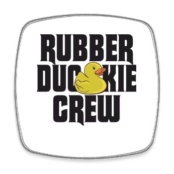 Canard en caoutchouc Équipage de canard en caoutchouc - Magnet carré - blanc - Devant