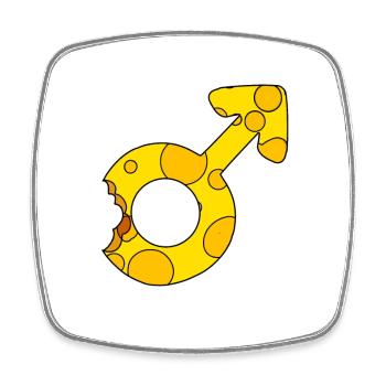 Male gender - Mars symbol - Square fridge magnet - white - Front