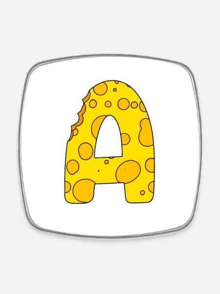 Letter A - Square fridge magnet - white