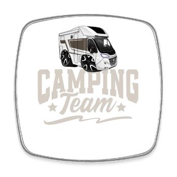 Équipe de camping Camper Campen - Magnet carré - blanc - Devant
