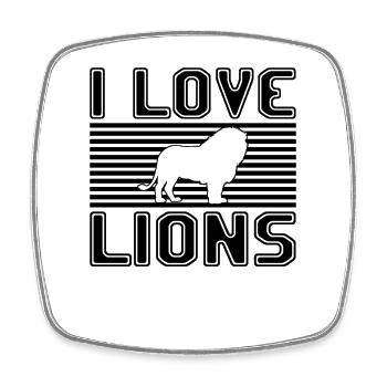 I love lions - Viereckiger Kühlschrankmagnet - Weiß - Vorne