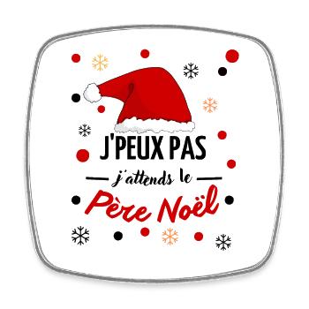 je peux pas j attends le père noël - Magnet carré - blanc - Devant