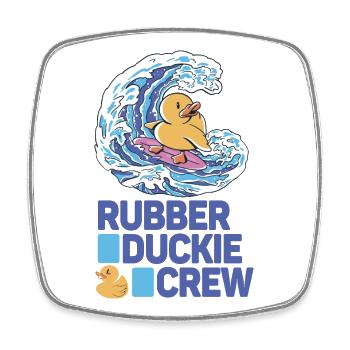 Canard en caoutchouc Équipage de canard en caoutchouc - Magnet carré - blanc - Devant