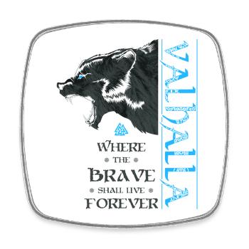 Grizzly Bear Valhalla Viking Bear Wotan Knots - Square fridge magnet - white - Front