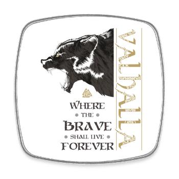 Valhalla Viking Bear Grizzly Bear Wotan Knots - Square fridge magnet - white - Front