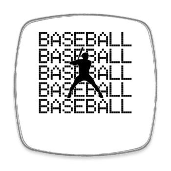 Base-ball - Magnet carré - blanc - Devant