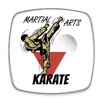 Assaut de Karate Traditionnel Joie - Magnet carré - blanc - Devant