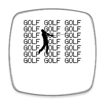 Golf - Viereckiger Kühlschrankmagnet - Weiß - Vorne