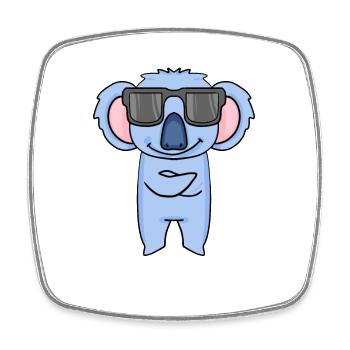 Koala mit Sonnenbrille - Viereckiger Kühlschrankmagnet - Weiß - Vorne