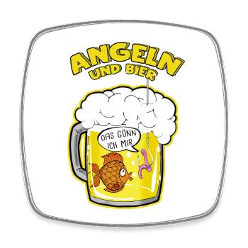 Angeln - Viereckiger Kühlschrankmagnet - Weiß - Vorne