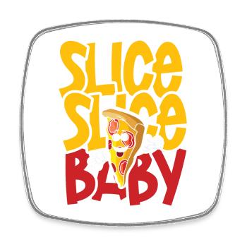 Slice slice baby pizza - Viereckiger Kühlschrankmagnet - Weiß - Vorne