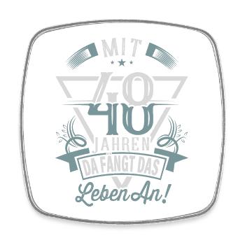 48. Geburtstag Da Fängt Das Leben An - Viereckiger Kühlschrankmagnet - Weiß - Vorne
