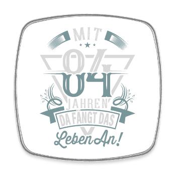 84. Geburtstag Da Fängt Das Leben An - Viereckiger Kühlschrankmagnet - Weiß - Vorne