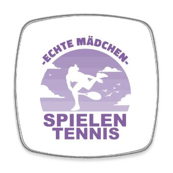 Tennis Mädchen Hobby Tennisspielerin Geschenk - Viereckiger Kühlschrankmagnet - Weiß - Vorne