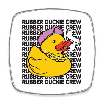 Canard en caoutchouc Équipage de canard en caoutchouc - Magnet carré - blanc - Devant