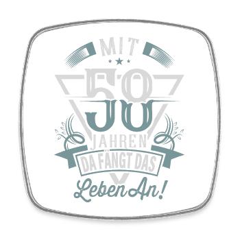 58. Geburtstag Da Fängt Das Leben An - Viereckiger Kühlschrankmagnet - Weiß - Vorne