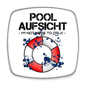 Aufsicht Rettungsschwimmer - Viereckiger Kühlschrankmagnet - Weiß - Vorne