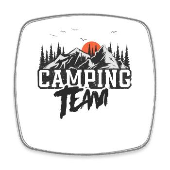 Équipe de camping Camper Campen - Magnet carré - blanc - Devant