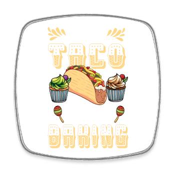 Let's bake tacos cupcakes - Square fridge magnet - white - Front