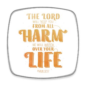 The Lord will keep you from all harm - Viereckiger Kühlschrankmagnet - Weiß - Vorne