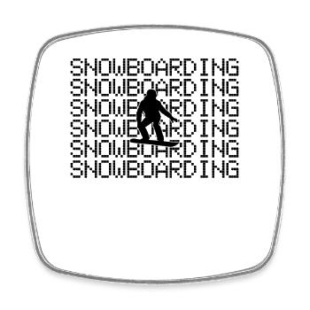 Snowboarden - Viereckiger Kühlschrankmagnet - Weiß - Vorne