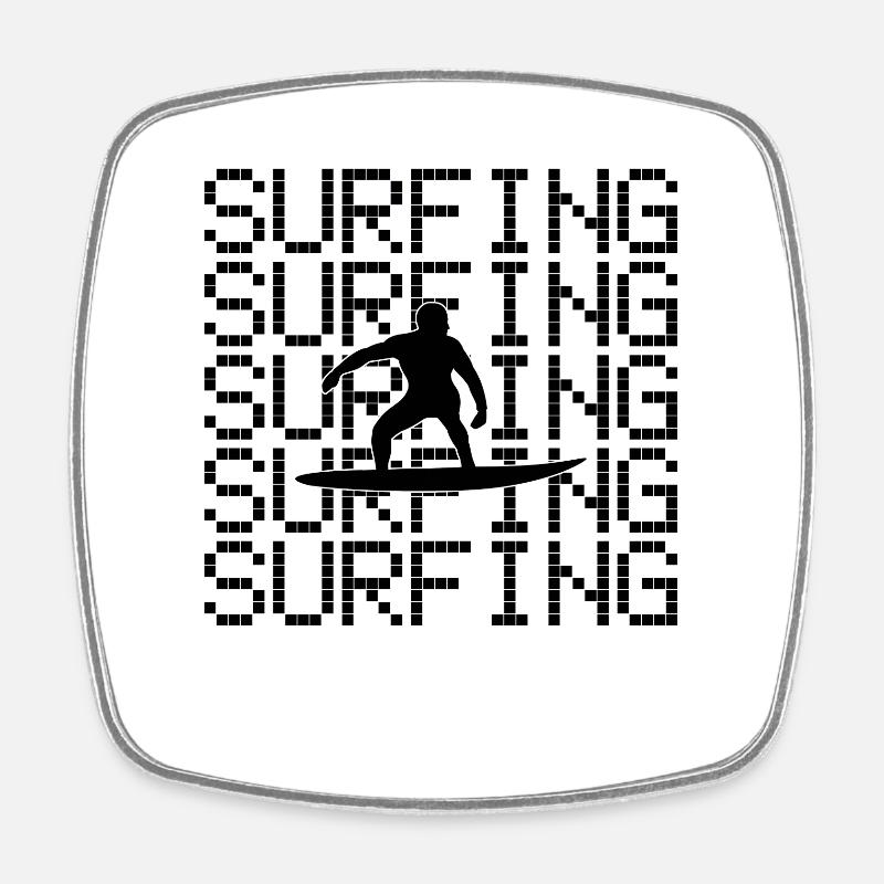 surf - Imán de nevera cuadrado - blanco