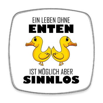 Ente Entenliebhaber - Viereckiger Kühlschrankmagnet - Weiß - Vorne