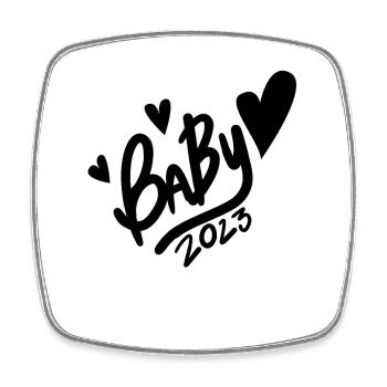 Baby 2023 - Geburt Schwanger 2023 Schwangerschaft - Viereckiger Kühlschrankmagnet - Weiß - Vorne
