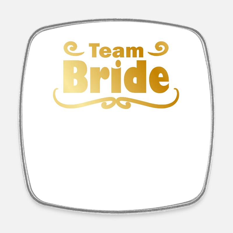 Team Bride en or - Magnet carré - blanc