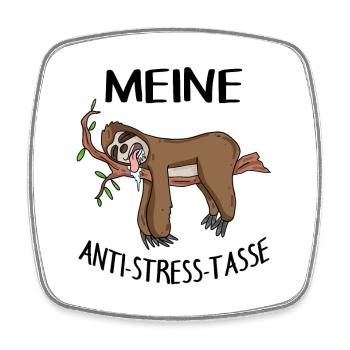 Tasse Faultier Kaffeetasse - Viereckiger Kühlschrankmagnet - Weiß - Vorne