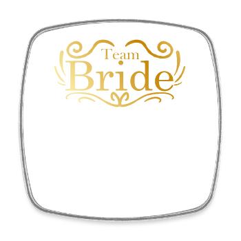 Team Braut in Gold Hochzeitsfeier - Viereckiger Kühlschrankmagnet - Weiß - Vorne