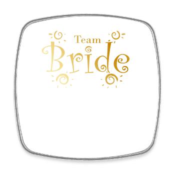 Team Braut in Gold Hochzeitsfeier - Viereckiger Kühlschrankmagnet - Weiß - Vorne