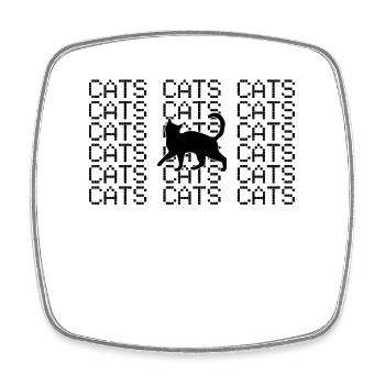 Chat - Magnet carré - blanc - Devant