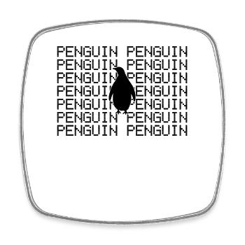 Pinguin - Viereckiger Kühlschrankmagnet - Weiß - Vorne