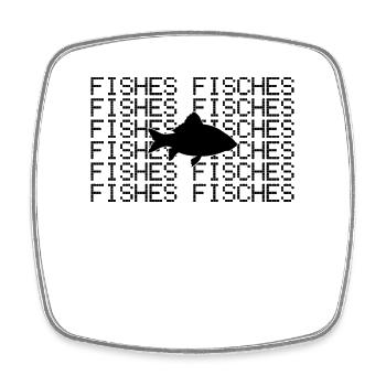 Fische - Viereckiger Kühlschrankmagnet - Weiß - Vorne