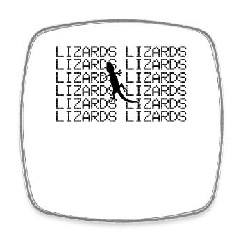 Lézard - Magnet carré - blanc - Devant