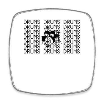 Percussion - Square fridge magnet - white - Front