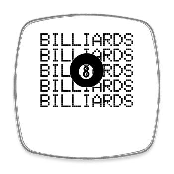 Billiards - Square fridge magnet - white - Front