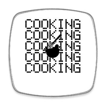 Kochen - Viereckiger Kühlschrankmagnet - Weiß - Vorne