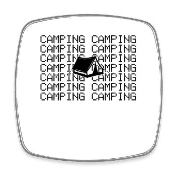 Camping - Magnet carré - blanc - Devant