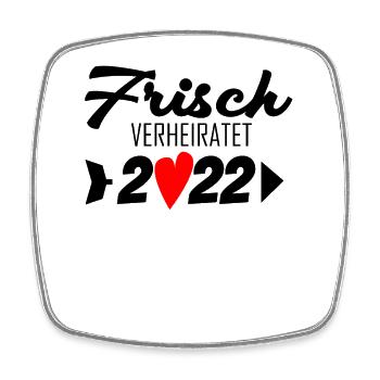 Frisch verheiratet 2022 - Viereckiger Kühlschrankmagnet - Weiß - Vorne