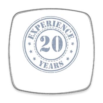 20 birthday 20 years of experience - Square fridge magnet - white - Front