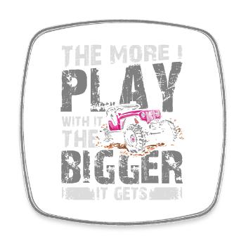 the more i play with it the bigger it gets - Viereckiger Kühlschrankmagnet - Weiß - Vorne