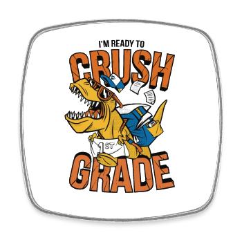 Dino 1st Class Crush - Square fridge magnet - white - Front