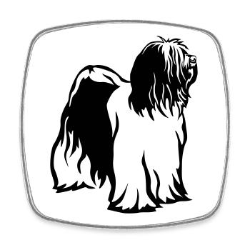 Tibet Terrier - Viereckiger Kühlschrankmagnet - Weiß - Vorne